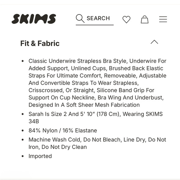 Skims Ultra Fine Mesh Unlined Strapless Bra Bronze 38A - Picture 5 of 5